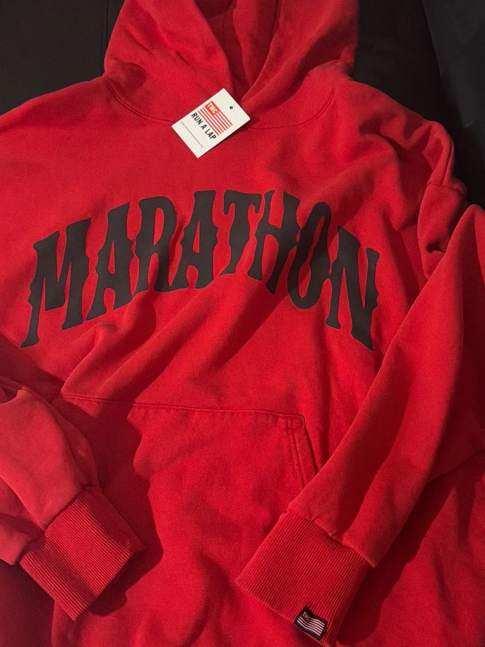 The Marathon Clothing red “MARATHON” hoodie